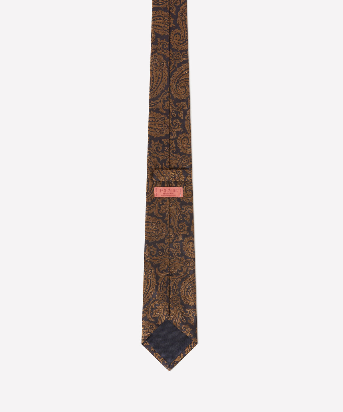 Copper & Black Contrast Paisley Silk Tie