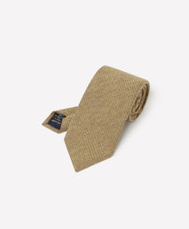 Pale Yellow Textured Slub Silk Tie