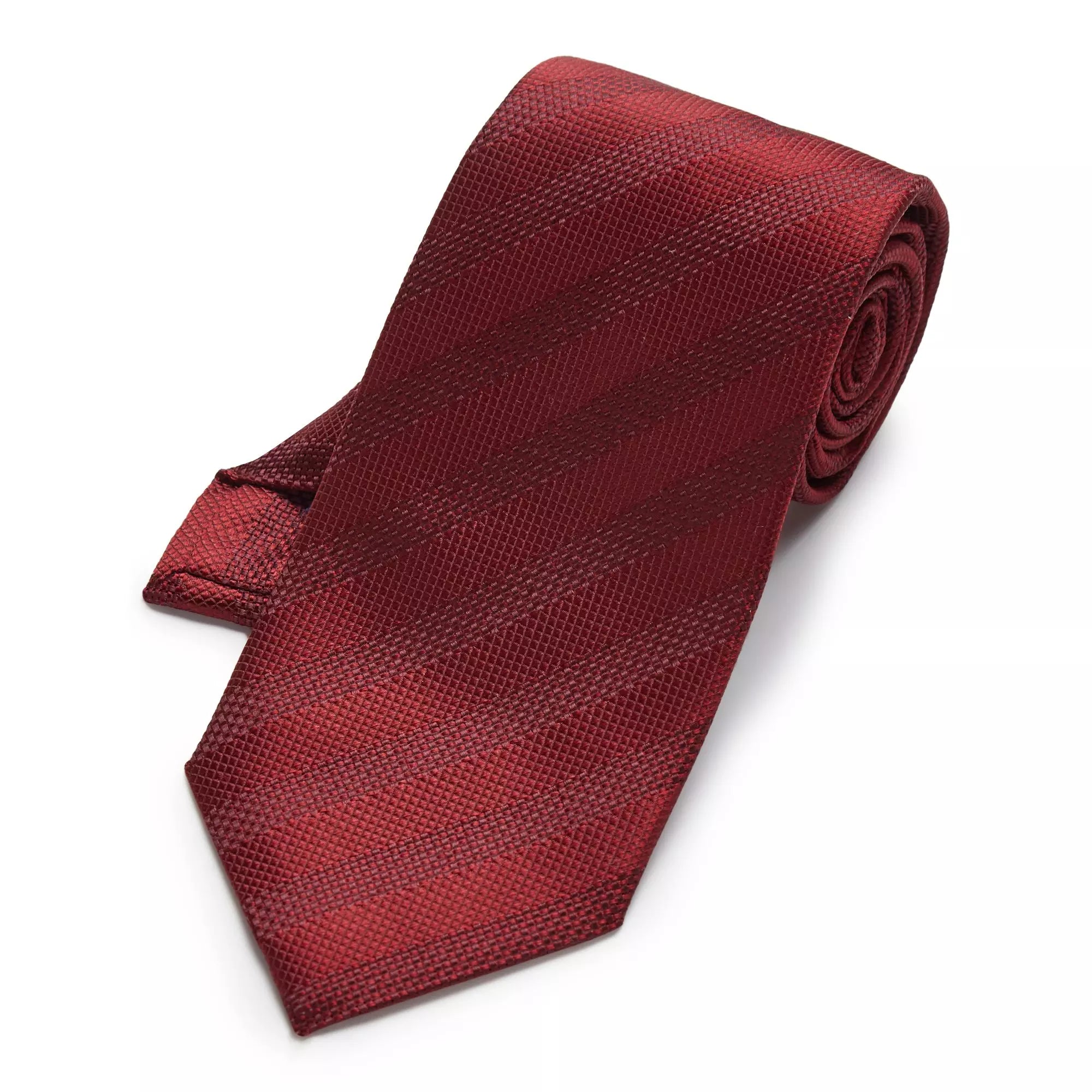 Red Tonal Striped Silk Tie