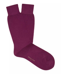 Plum Mid Length Fine Merino Wool Socks