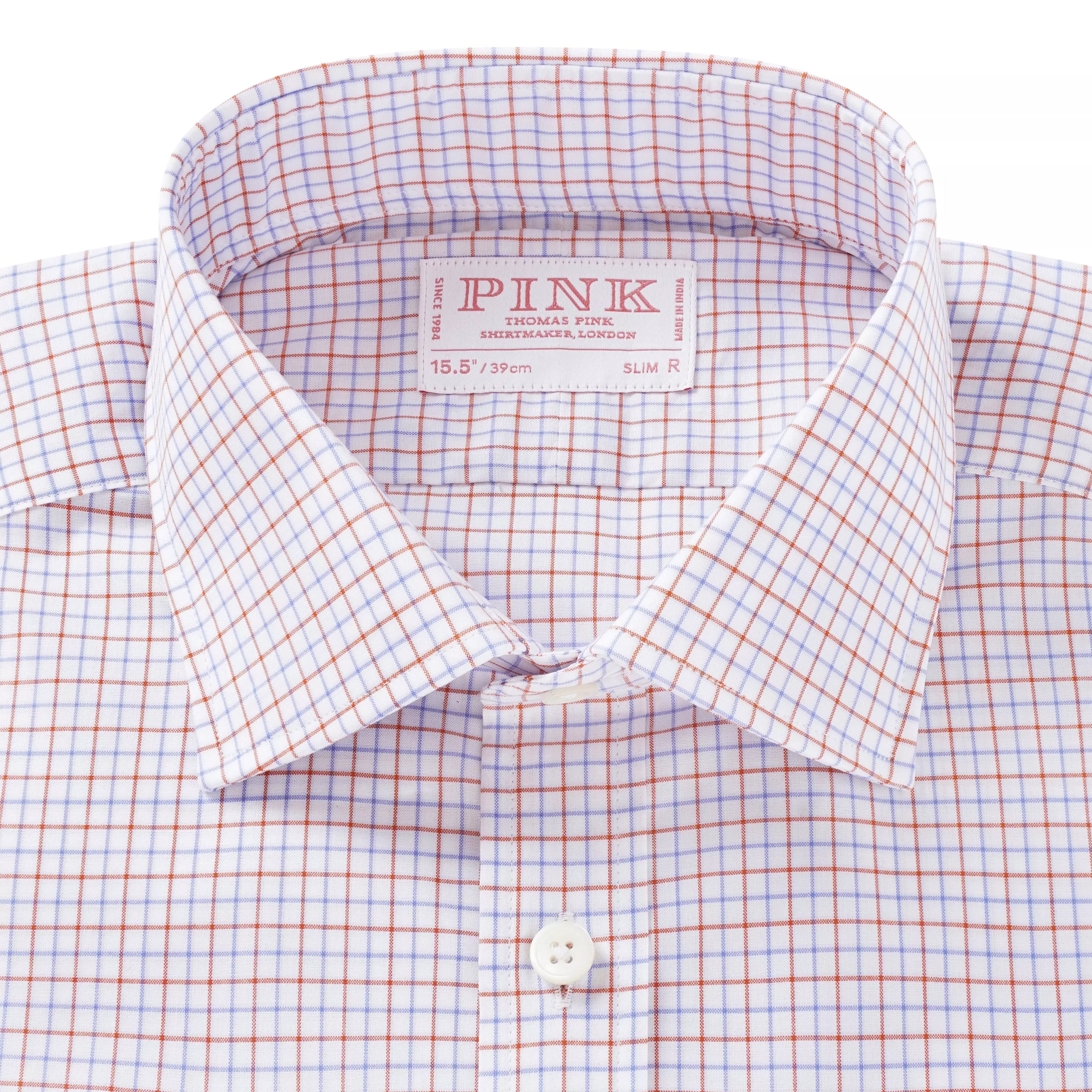 White & Multi Slim Fit Tattersall Check Formal Shirt