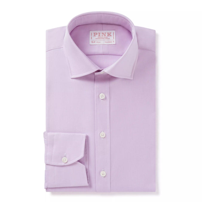 Pink Tailored Fit Twill Formal Shirt