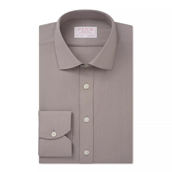 Stone Tailored Fit Lightweight Wool Formal Shirt